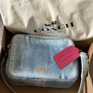 COACH Denim Carey Crossbody Bag | Distressed Denim | NWT - Box & Dustbag